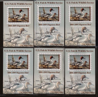 Lot # 046 UNITED STATES: U.S. Fish And Wildlife Service, Joseph Hautman Autographed SIX  Signed Sheets - Duck Stamps