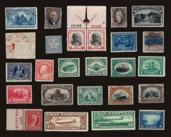 Lot # 050 UNITED STATES: 1847 To 1938; Nice Group Of 24 Mostly Used To N.h. Stamps - Used Stamps