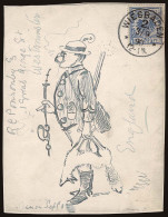 Lot # 095 GERMANY:  Used To England; 1889-1900 20 Pf Blue On Hand-drawn   Front - Huntsman, Shotgun, Fox And Pipe - Postal History