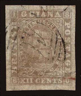 Lot # 112 BRITISH GUIANA: 1863 12¢ Grey-lilac Imperforate Proof On Thin Paper - British Guiana (...-1966)