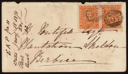 Lot # 119 BRITISH GUIANA: 1871, Inland Letter Rate Envelope Bearing  2c Orange PAIR - British Guiana (...-1966)
