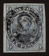 Lot # 131 CANADA: 1851, Prince Albert, 6d Slate Violet, Laid Paper - Used Stamps