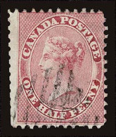 Lot # 146 CANADA: 1858 - 59; 1/2d Rose - Used Stamps