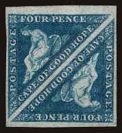 Lot # 154 CAPE OF GOOD HOPE: 1863-64,4d Blue SHEET MARGIN PAIR - Cape Of Good Hope (1853-1904)