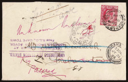 Lot # 172 CAPE OF GOOD HOPE: Undelivered For Reason Stated: 1903 Cover Bearing 1902-04 1d Carmine - Cape Of Good Hope (1853-1904)