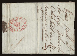 Lot # 188 GREAT BRITAIN: Stampless Cover: 1803 Fat Folded Letter Sheet From New York (USA) To Scotland - ...-1840 Prephilately
