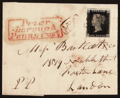 Lot # 191 GREAT BRITAIN: 1d Black Plate 5 N - H - Covers & Documents