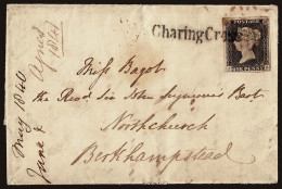 Lot # 192 GREAT BRITAIN:  1d Black Plate 1a J-B - Covers & Documents