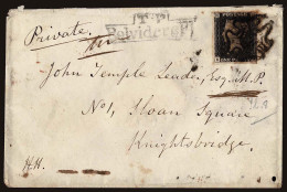 Lot # 193 Great Britain: 1840 1d Black Plate 8 K-A - Covers & Documents