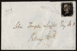 Lot # 194 Great Britain: 1840 1d Black Plate 9(?) ,E-F - Covers & Documents