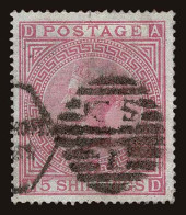 Lot # 222 GREAT BRITAIN: 1867 -83, 5s Rose Plate 4 - Used Stamps