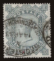 Lot # 223 GREAT BRITAIN: 1867 -83, 10s Greenish Gray - Used Stamps