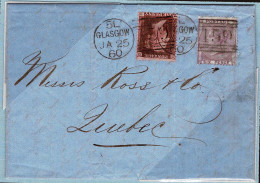 Lot # 246 GREAT BRITAIN: Used To Canada From Scotland; 1860 To 1874 THREE Covers: - Collections