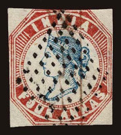 Lot # 258 INDIA: 1854 - 55, 4a Indigo & Deep Red Second  Printing, Head Die II, Frame Die I - 1854 East India Company Administration