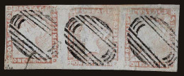 Lot # 271 MAURITIUS: 1859  1d Red-brown STRIP OF THREE - Mauritius (...-1967)