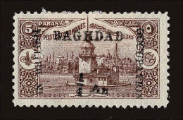 Lot # 313 MESOPOTAMIA: Iraq / Baghdad: British Occupation, 1917 Leander's Tower Of Turkey 1/4a On 5p Violet Brown - Iraq