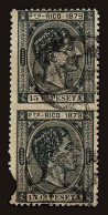 Lot # 348 PUERTO RICO: 1879 15c Olive Green VERTICAL PAIR IMPERFORATE BETWEEN - Puerto Rico