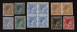 Lot # 350 PUERTO RICO: 1877 - 78 Issues; Imperforate (Proofs Or Printers Waste? ) 18 Items - Puerto Rico
