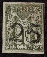 Lot # 358 ST. PIERRE & MIQUELON: 1885; 25c On 1 Fr Bronze Green - Saint Pierre And Miquelon