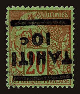 Lot # 365 TAHITI:  1884 10¢ On 20¢ Red On Greenish, Surcharge Inverted - Unused Stamps