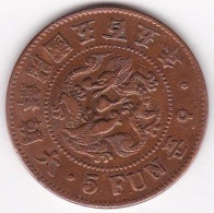 Corée, Protectorat Japonaise , 5 Fun Year 505 - 1896 , En Cuivre, KM# 1106 - Corée Du Sud