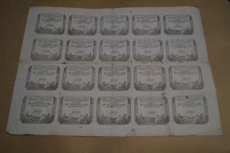 RARE Grande Feuille Avec 20 Assignats De 50 Sols,SERIE 33II,feuille N° 22,de 1793,originaux Pour Collection - Assignats