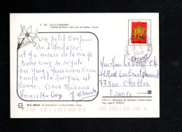ANDORRE SEUL SUR CARTE POUR LA FRANCE - Lettres & Documents