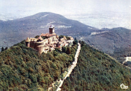 Delcampe - HAUT KOENIGSBOURG, VUE AERIENNE SUR LE CHATEAU COULEUR REF 22918 - Castillos