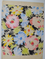Lot Gouaches Fleurs Projets Pour Tissu Ou Papier Peint - Gouaches