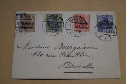 Guerre 14-18,très Bel Envoi Avec Série De 4 Timbres Différents,1914,occupation Allemande,oblitération 1A - Army: German
