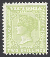 Delcampe - Australia Victoria Sc# 177 MH 1890-1895 2sh Yellow Green Queen Victoria - Ongebruikt
