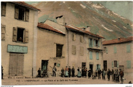 L'HOSPITALET (09) - LA PLACE ET LE CAFE DES PYRENEES - Lavelanet
