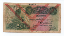 SYRIA LEBANON 1 LIVRE 1939 PICK 26 LOOK SCANS - Syrie