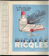 PROTEGE CAHIER RICQLES LA MENTHE FORTE ALCOOL DE MENTHE PASTILLE PUBLICITE - R
