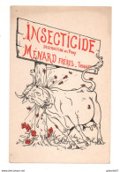 THOUARS (79) - CARTE PUBLICITAIRE - PUB INSECTICIDE DESTRUCTION DES POUX MENARD FRERES - VACHE - Thouars