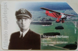 Lithuania 100 Units Urmet Card - 100 Years Of The Birth Of Dariaus - Lituania
