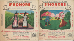 SUPER BISCOTTES SABLEES - ST HONORE - LOT DE 2 BUVARDS - Biscotti