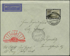Delcampe - Lettre N° 42, Zeppelin Polarfahrt 1931, 4m Sépia Sur L Càd Friedrichshafen 24.7.31 Et Brise Glace Malyguine 27.VII.31 Po - Other & Unclassified