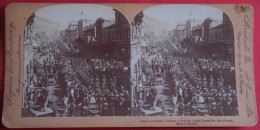 RARE STÉRÉO. TROUPES COLONIALES QUITTANT CAPE TOWN POUR LE FRONT. GUERRE ANGLO-BOER, 1900, AFRIQUE DU SUD - Fotos Estereoscópicas
