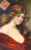 Delcampe - Beau Portrait De Femme - Rouge - 1900-1949