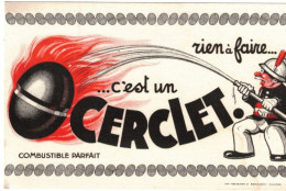 P-24-GF-T. PL. 77 : BUVARD CHARBON CERCLET. POMPIER - P