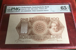 Netherlands 100 Gulden 1947 P82 Graded 65 EPQ Gem Uncirculated By PMG - 100 Gulden
