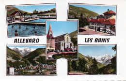 Delcampe - ALLEVARD LES BAINS, MULTIVUE, PISCINE, ETS THERMAL, PLACE ET EGLISE, VUE GENERALE, LE GLEYZIN COULEUR REF 23123 - Allevard