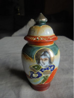 Vintage - Miniature En Porcelaine Pot à Gingembre Asiatique - Altri & Non Classificati