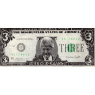 ÉTATS UNIS - 3 DOLLARS - BILL CLINTON - THE DISGRUNTLED STATES OF AMERICA - BILLET FANTAISIE - TTB+ - Billets Des États-Unis (1862-1923)