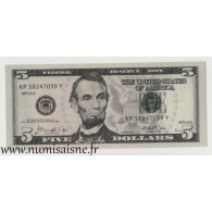 ÉTATS-UNIS - 5 DOLLAR 2017 - Abraham Lincoln - Réplique Pour Le Cinéma - Non Classificati