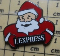 710g Pin's Pins / Beau Et Rare / THEME : NOEL / PERE NOEL L'EXPRESS MAGAZINE PRESSE ECRITE - Navidad
