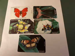 - 4 - Sierra Leone Butterfly 5 Different Phonecards - Sierra Leone