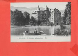 Delcampe - 38 VIZILLE Cpa Animée Le Chateau Et La Piece D ' Eau          8 LL - Vizille