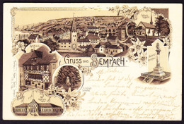 1898 "GRUSS AUS SEMPACH " Gelaufene Litho AK, Kleiner Eckbug Oben Links. - Sempach